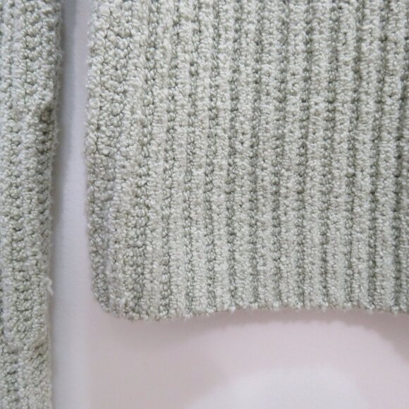 VINCE Crimped Cotton Crew Neck Sweater in White Jade Cropped Minimal Size XS NWT - Picture 8 of 14